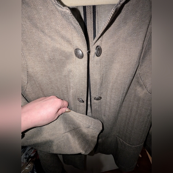 Lane Bryant Women's Brown Herringbone Military Style Blazer 22 EUC - Picture 2 of 6